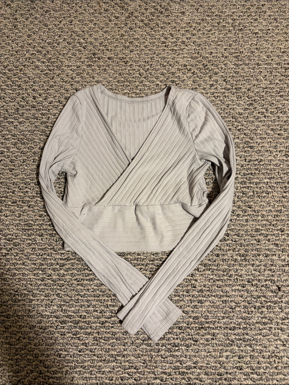 Super Cropped Fitted Grey Top